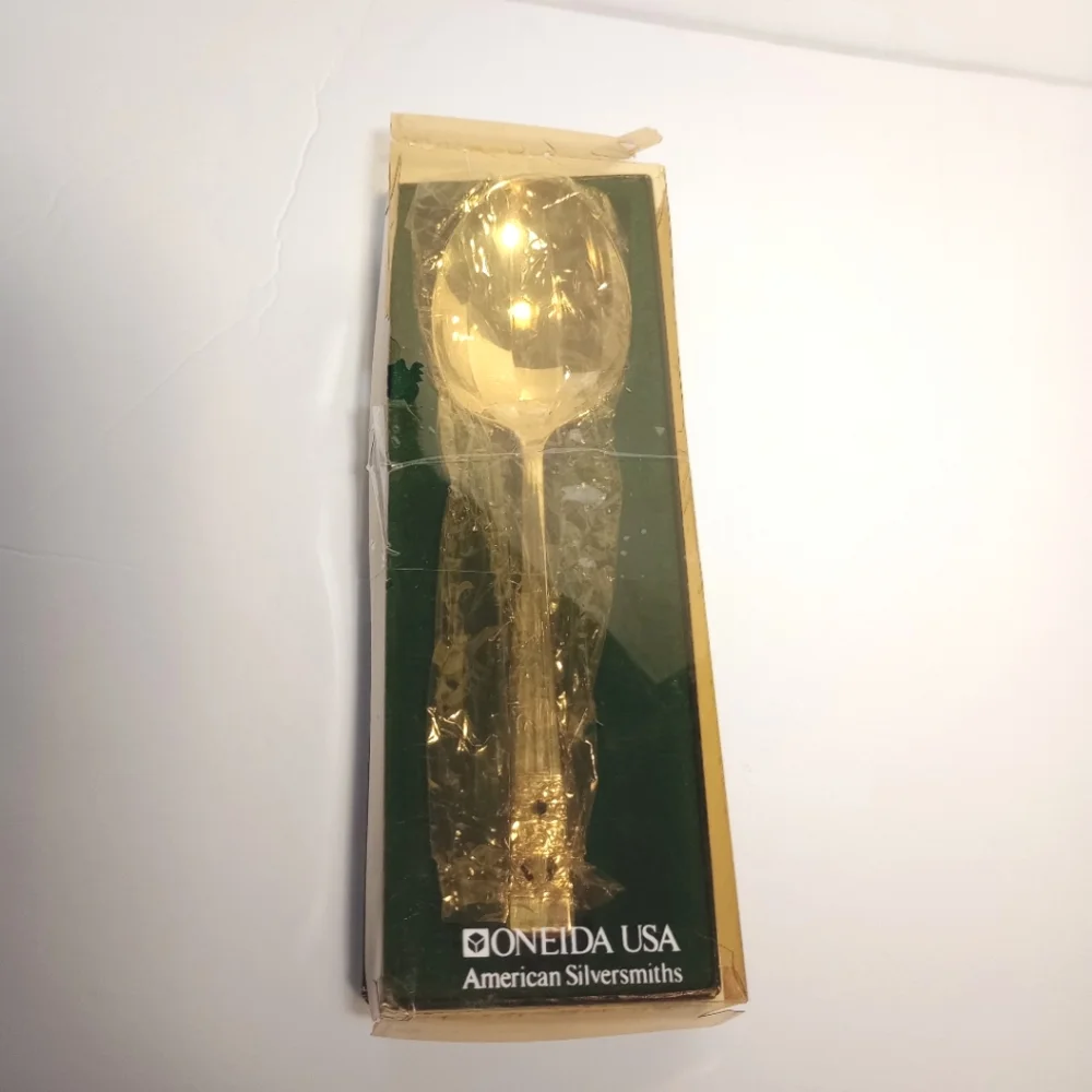 Oneida Coronation Community Art Deco 1936 Silverplate Serving Spoon Size 8 1/2